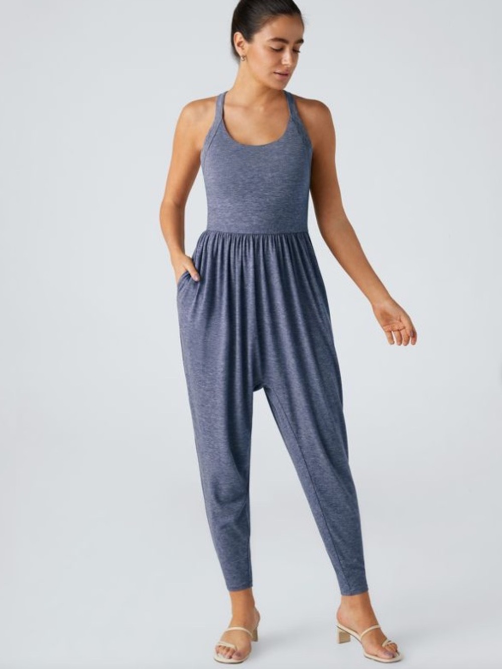 NWOT- HALARA -U Neck Pocket Harem Casual Jumpsuit-Easy Peezy Edition-size medium